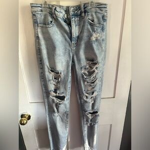 High-Rise Ripped AE Jeans